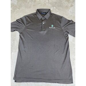 Innisbrook Mens Golf Polo Shirt Brown Tan Plaid Tech Fabric Short Sleeve Size M